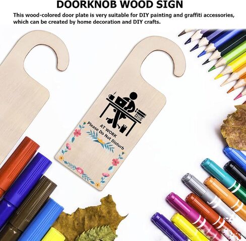 10Pcs Wooden Door Knob Hanger Unfinished Natural Odorless Wood DIY Craft Painting Writing Signs Blank Double Sided Hanging Tags Decoration (StyleC) in Kuwait