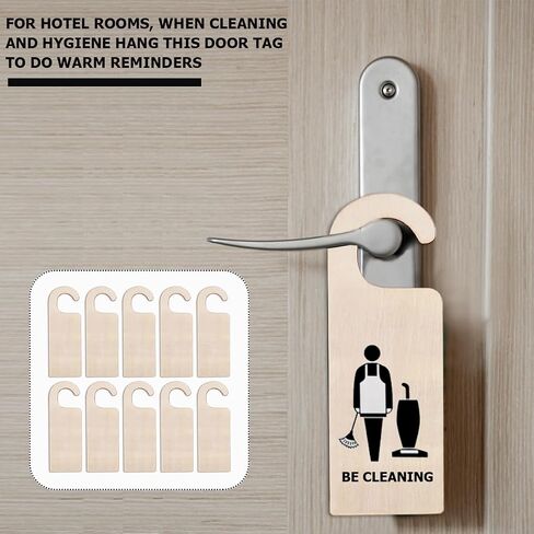 10Pcs Wooden Door Knob Hanger Unfinished Natural Odorless Wood DIY Craft Painting Writing Signs Blank Double Sided Hanging Tags Decoration (StyleC) in Kuwait