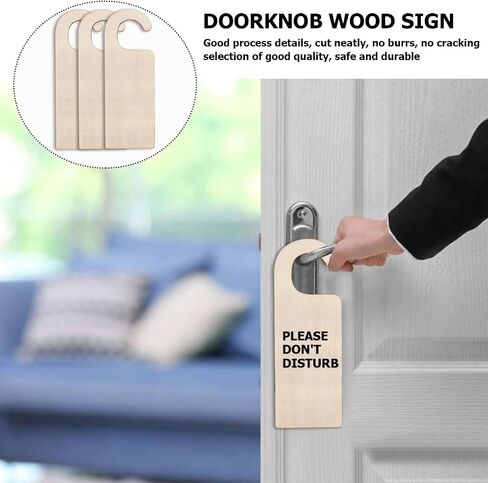10Pcs Wooden Door Knob Hanger Unfinished Natural Odorless Wood DIY Craft Painting Writing Signs Blank Double Sided Hanging Tags Decoration (StyleC) in Kuwait
