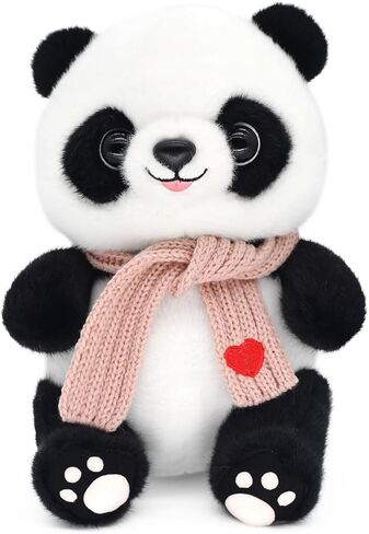 9.8'' Panda Dolls with Love Heart Scarf, Soft Stuffed Plush Animal Toys Plushies Birthday Gifts for Her/Girlfriend Lover Mom Kids (Pink) in Kuwait