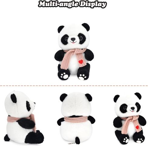 9.8'' Panda Dolls with Love Heart Scarf, Soft Stuffed Plush Animal Toys Plushies Birthday Gifts for Her/Girlfriend Lover Mom Kids (Pink) in Kuwait