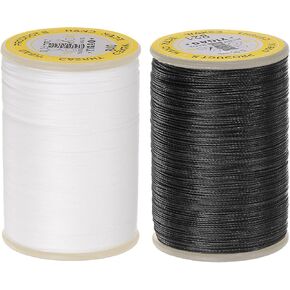 HARFINGTON 2pcs Thread for Sewing Upholstery Thread 328 Yards 300m Waxed Polyester Thread Wear-Resistant Anti-Stretch Embroidery Thread Cord String Cotton Thread for Quilting Leather, Beige
