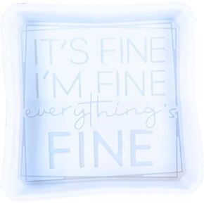 It’s Fine, I’m Fine, Everything is Fine Freshie Silicone Mold Quote 3.75x4x0.8" inches Room On Fire Meme for Scented Aroma Beads Supplies Resin, Car Candles, Soap Oven Safe Bake Heat Resistant to 400F