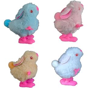 Bunny and Jumping Chick Toys, Easter Wind Up Chick and Chicken Hopping Windup Toy for Kids Toddlers Party Favors Goody Bag Fillers Gifts