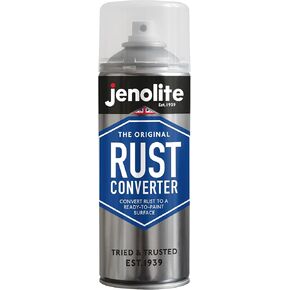 JENOLITE Rust Converter Spray for Metal - Fast Acting Rust Reformer, Inhibitor, and Primer in One - Reforms Rust into Ready to Paint Surface - 400ml (13.52 fl oz)