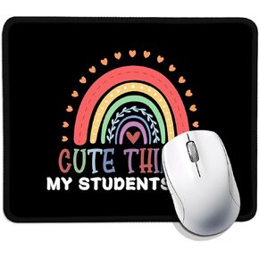 Cute Words from My Students, Funny Mouse Pad (Square), Comfortable and Non-Slip, Suitable for Office Games, Rainbow Pattern Adds Color to The Computer Desk, Thank You Gift for Teachers