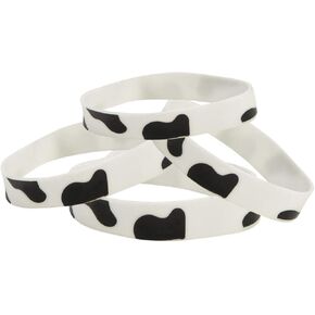 Rubber Cow Print Bracelets - Set of 12 - Party Favors and Giveaways