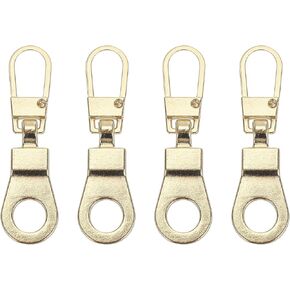 PATIKIL Zipper Pull Replacement, 4 Pcs Detachable Metal Zipper Tab Repair Kit Puller with Lock Zipper Slider for Clothing Purse Suitcase Backpacks, Gun-Black
