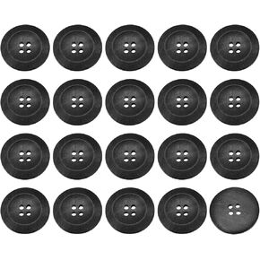 uxcell 50Pcs Wooden Buttons, 30mm(1 3/16") 4 Hole Round Wood Sewing Button Craft for Sewing DIY Craft Clothing, Brown