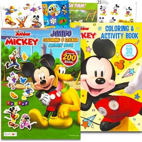 Mickey Mouse Coloring Books for Kids Ages 2-4 - Bundle with Mickey Activity Book with 200+ Stickers Plus Mickey Coloring Pages, More | Mickey Activity Book Toddler