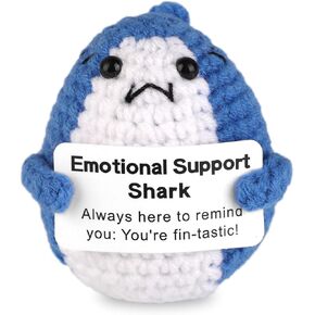 TOYMIS Positive Shark Crochet, Positive Knitted Animals Shark Crochet Mini Funny Positive Crochet Cute Knitted Dolls Knitted Wool Toy Gift for Adults Kids Friends