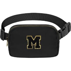Birthday Gifts Initial Letter Waist Pack Personalized Gift for 8 9 10 11 12 Year old Girls Teen Cute Gifts Mini Small Pack Black Letter J