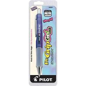 4 PACK Pilot Dr. Grip Gel Ink Rolling Ball Pen Violet Barrel, Black Ink (36261) New