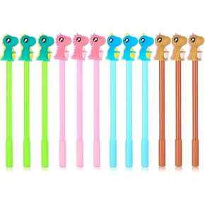 12Pcs/Bulk Cute Dinosaur Pens Fancy Funny Kawaii Gel Ink Pen, Creative Dragon Monster Rollerball Ballpoint Fine Point Back to School Office Journaling Stationery for Kids Boys Adult Women Party Favors