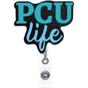 Funny Badge Reel Holder Nurse Nursing Coffee Scrubs Rubber Gloves Medical Badge Reels Retractable for Nurses Cute Acrylic RN CNA LPN LVN Glitter Badge Clip ID Card Accessories Assistant Gifts