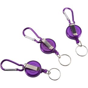 3Pcs Retractable Key Chain, Key Chain Reel, Heavy Duty Retractable Nylon Cord Ring Reel Badge Holder with Clip() Key Pants Holder