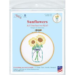 Jack Dempsey Needle Art Sunflowers Hoop Kit