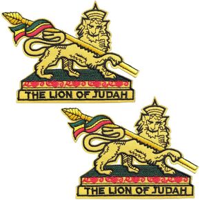 2 قطعة أسد يهوذا المطرزة بالحديد على رقعة سترة راكبي الدراجات النارية الحيوانية شارة النسيج، أصفر/أسود/أحمر، S_Logo_049 in Kuwait