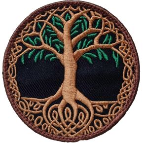 KAIF'S 3" Tree of Life Patch - Embroidered Celtic Tree of Life Velcro Compatible/Hook and Loop, Backpacks, Family Tree Patch, Clothing, Jeans, Dress, Hat, Fully Embroidered
