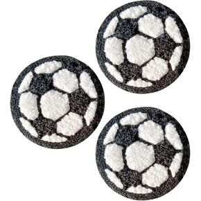 Soccer Ball Embroidered Patches - Iron On Applique 3 Pack Chenille Patches Badge for Clothes, Jeans, Jacket, Hat, Dress, DIY Accessories