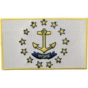 Rhode Island State Flag Embroidered Emblem Iron On Sew On RI Patch