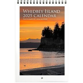 2025 Whidbey Island, Washington Wall Calendar - Compact Size 5.5" x 17" when open. Pacific Northwest Nature with Breathtaking Photography by Linda Schwarz (2025)