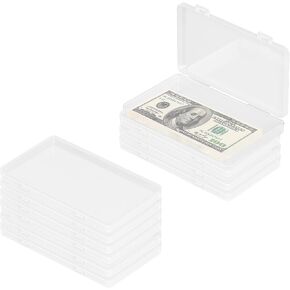 10 PCS Paper Money Storage Case, Plastic Dollar Bill Storage Box, Clear Paper Money Holders Paper Money Currency Collection Box Cash Box Money Saving Organizer Money Storage Box with Lid