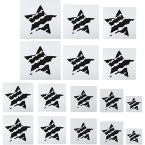 PATIKIL Star Painting Stencils, 8 Pack Paint Stencils Reusable Painting Template Stencil for Drawing on Wood Fabric Glass Wall Style 4, White