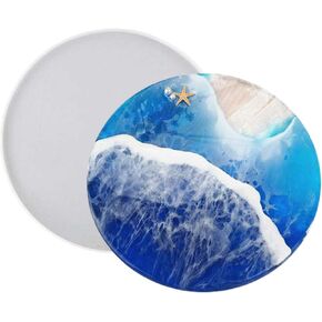 Tookie Round Silicone Molds, 12" Silicone Crystal Epoxy Non Stick Round Tray Mold, Shiny Silicone Tray Board Table Clock Mold for DIY Crafts Home Coaster Cutting Board, Desktop Decoration(Size:30cm)