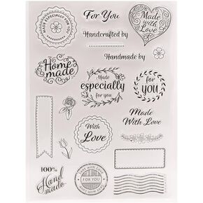 Arbuya Valentine Day Handmade Heart Shaped Stamp for Card Making Clear Stamps Rubber Stamps Scrapbooking-AT1988