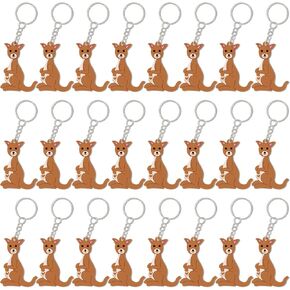 CiciBear 24 Pack Keychains Party Favors for Kangaroo Birthday Baby Shower Woodland Animals Party, Goodie Bag Stuffer, Kids Birthday, Carnival Rewards