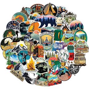 200 PCS Outdoor Hiking Adventure Camping Stickers, Camping Stickers for Water Bottle, Outdoor Adventure Vinyl Waterproof Stickers,Laptop Decals,Skateboard Stickers for Teen Boys Girls