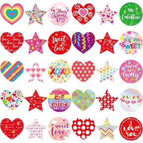 600 Valentines Heart Sticker for Kids Cards Envelopes Craft Scrapbooking Valentine Day Party Supplies