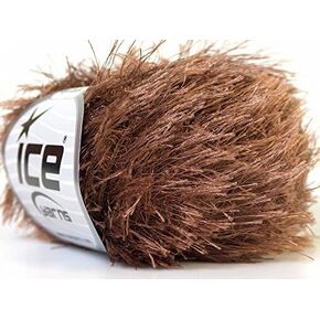 Cocoa Brown Eyelash Yarn 50 Gram Ice 22753