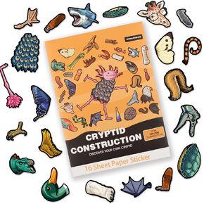 VMNlooking Cryptid Construction Stickers for Kids, Monster Creature Creation Kit for Boys Girls Paper Stickers