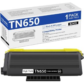 TN650 High Yield Toner Cartridge Black - Replacement for Brother TN-620 TN-650 Toner Work with HL-5370DW HL-5250DN HL-5340D HL-5240 MFC-8480DN MFC-8860DN MFC-8890DW Printer, 1-Pack