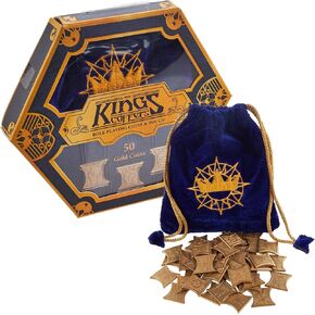 Stratagem King's Coffers 60 Assorted Fantasy Coins - Real Metal Tabletop RPG Currency with Velvet Pouch - Board Game Accessories Compatible with 5E