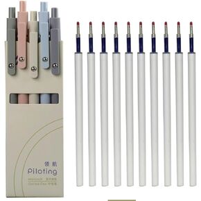 sencoo 15 pack Blue Gel Pens and Refills 0.5mm Fine Point Quick Drying Ink Smooth Writing Retractable Pens (5 Pens+10 Original Refills) (style2)