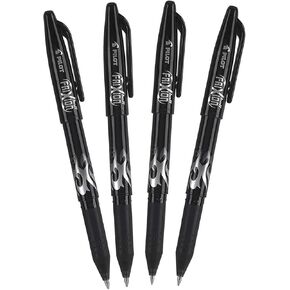 PILOT FriXion Ball Erasable & Refillable Gel Ink Stick Pens, Fine Point, Black Ink, 4 PACK