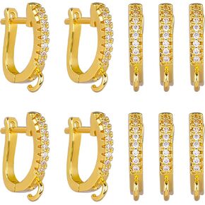 BEEFLYING 20PCS 18K Real Gold Plated Earring Hooks Ear Wires with Dangle Loops for Women DIY Jewelry Making Crafts