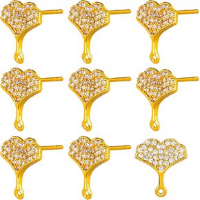 BEEFLYING 20PCS 18K Real Gold Plated Earring Hooks Ear Wires with Dangle Loops for Women DIY Jewelry Making Crafts