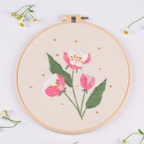 Abillyn Embroidery Starter Kit Chamomile Stamped with Printed Pattern Cross Stitch Embroidery Kits (Chamomile)