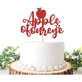 Apple of Our Eyes Cake Topper, Fruit Theme 1st Birthday/Baby Shower/Pregnancy Announcement Party Decoration, Sweet One Cake Decor, Kids Boys Girls Birthday Party Supplies