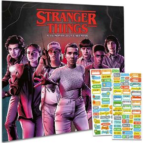 Stranger Things Calendar 2025 - Deluxe 2025 Stranger Things Wall Calendar Bundle with Over 100 Calendar Stickers (Hellfire Club Gifts, Office Supplies)