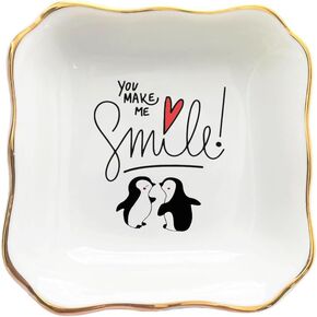 Ring Dish | Ring Trinket | Ring Holder You Make Me Smile for Mom, Daughter, Sister, Grandma, Girlfriend, Wife on Christmas Birthday Mother's Day Anniversary Wedding