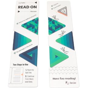 Read On Line Marker Bookmarks, Magnetic Bookmarks Set of 3, Triagular Magnetic Page Clip No Harm to Books, Gift for Readers Book Lovers Adults Kids (Signs)