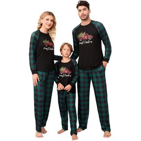MISSKY Christmas Pajamas for Family Christmas Pjs Matching Sets for Adults Kids Holiday Xmas Sleepwear Set