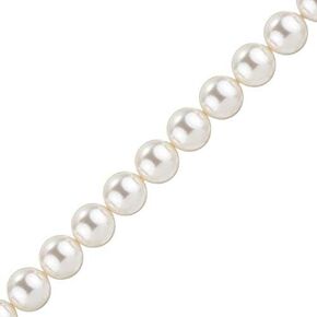 100 pcs Austria Swarovski Crystal Glass 5810 Pearls 6mm Round Beads White (001 650) DIY Jewelry Making Bracelets Necklace mychobos Round Beads Cream DIY Jewelry Making Bracelets Necklace