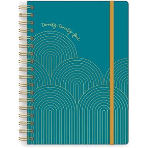 مخطط ساوثوورث (يناير 2024 - ديسمبر 2024)، 7 بوصة × 9.25 بوصة، أزرق مخضر مع وصلات ذهبية، ورق ممتاز 28#/105 جرامًا للمتر المربع، سلك مزدوج متوسط ​​(91045) in Kuwait