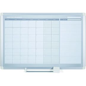 MasterVision Magnetic Dry Erase Quarterly 3 Month White Board Planner, Wall Mounting, Sliding Marker Tray, 24" x 36", Aluminum Frame, Gold (GA03204830), 2' x 3'